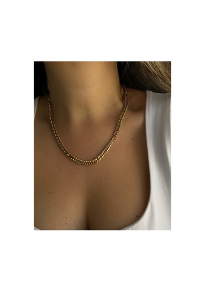 Çelik Gold Ezme İnce Brazza Zincir Kolye -kararma Yapmaz- Altın