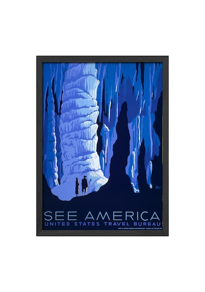See America Siyah Ahşap Çerçeveli Poster, Dekoratif Seyahat Duvar Tablosu