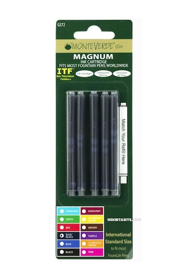 Monteverde Kartuş Serisi Magnum Mavi/siyah 5 Li Çok Renkli