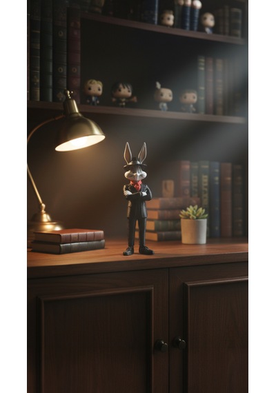Looney Tunes Bugs Bunny Figürü - Klasik Takım Elbiseli Özel Tasarım Koleksiyonluk Biblo / Figür