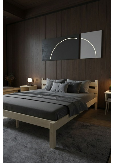 Renazzo Letto Masif Ahşap Karyola Natürel 140x190 Natürel - 140 X 190