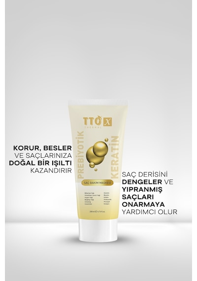 Tto X Prebiyotik Saç Bakım Maskesi Biberiye Yağı Keratin Argan Yağı Biyotin