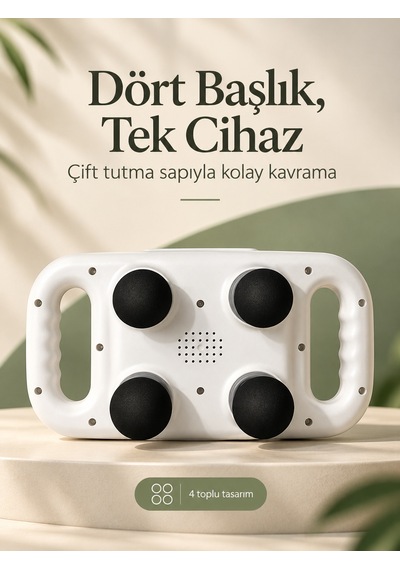 Şarjlı Masaj Aleti 4 Toplu Usb-c Girişli Beyaz