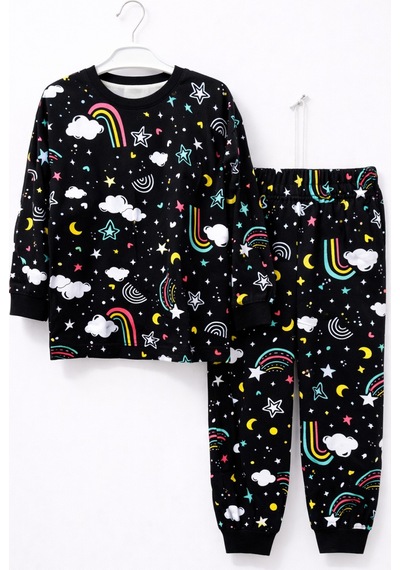 Gece Temalı Erkek Çocuk Pijama Takımı