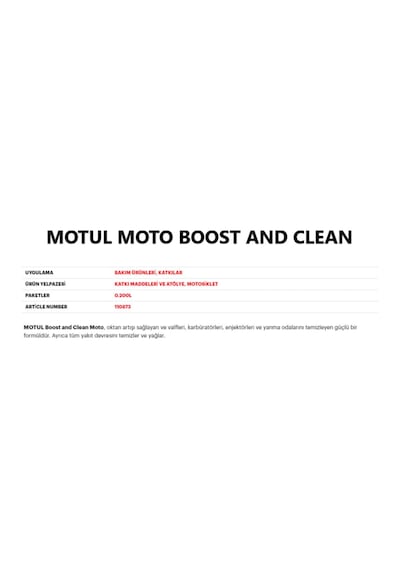 Motul Boost And Clean Moto 200 ML