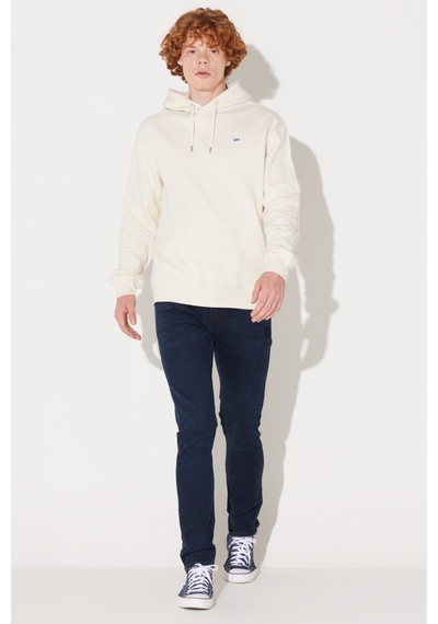 Lee Regular Fit Normal Kesim Pamuk Kırık Beyaz Erkek Içi Polarlı Kapüşonlu Sweatshirt L80YRY102 Kırık Beyaz