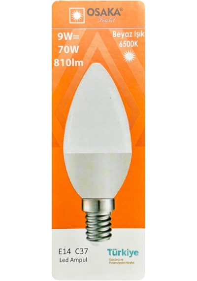 9w 70w Beyaz Işık 6500k E14 Led Mum Ampul, 2 Adet Diğer