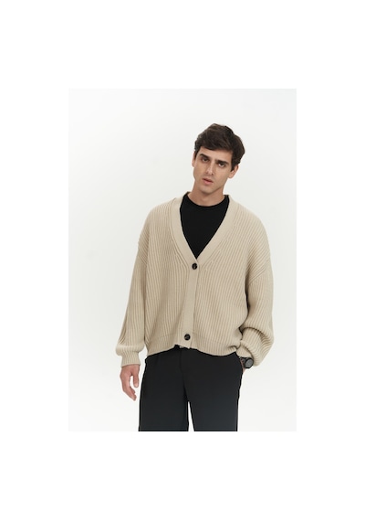 Mai Collection Mai Studios Co. Cassian Bej Erkek Triko Hırka Bej