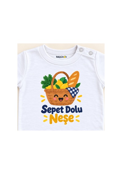 Babylimon Sepet Dolu Neşe Beyaz Kısa Kollu Çıtçıtlı Bebek Zıbını Beyaz - Sepet Dolu Neşe - 928161930 Beyaz - Sepet Dolu Neşe