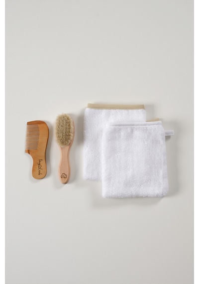 Bebek Banyo Seti - Soft Banyo Seti 2 Adet Banyo Kesesi - Fırça Ve Tarak Seti Diğer