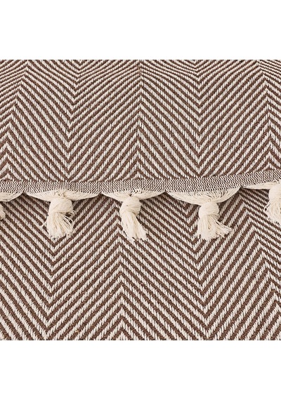 Soft Econo Çift Kişilik Yatak Örtüsü - Ekru / Kahverengi - 200x220 Cm Çok Renkli
