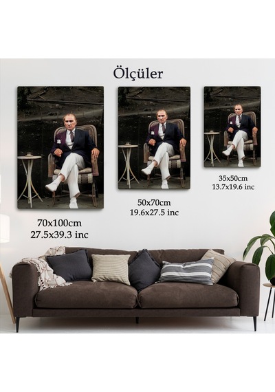 Mustafa Kemal Atatürk'ün Sandalyede Oturan Tablosu -6379 35 X 50