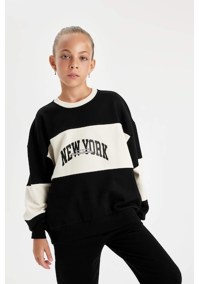 Defacto Kız Çocuk Siyah Oversize Geniş Kalıp Bisiklet Yaka Baskılı Sweatshirt D1105A824AUBK81 Siyah Defacto Kız Çocuk Siyah Oversize Geniş Kalıp Bisiklet Yaka Baskılı Sweatshirt D1105A824AUBK81 Siyah