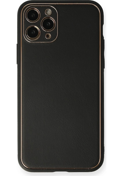Newface Apple iPhone Uyumlu 11 Pro Max Kılıf Coco Deri Silikon Kapak Semeglbl - 13 - Siyah