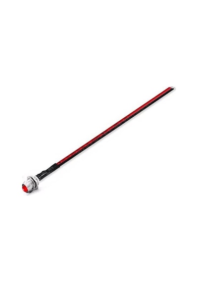 12V LED Şase Tip Mercekli Kablolu 1 Adet Kırmızı  Difused - 20 Cm