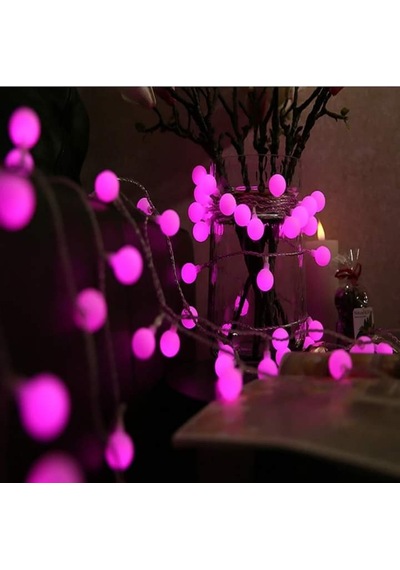 4.30 METRE PEMBE TOP LED IŞIK PEMBE IŞIK 220 V FİŞLİ YILBAŞI AĞACI IŞIĞI PEMBE TOP IŞIK PEMBE LED IŞIK NOEL IŞIĞI