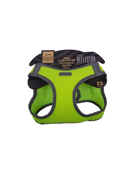 Doggie Havalı Dokuma Reflektör Serisi Küçük Irk Göğüs Tasması Sarı XS-30-34Cm Sarı
