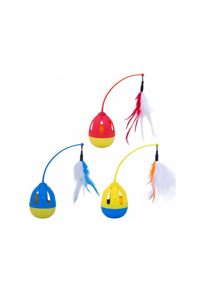Eastland Hacıyatmaz Tüylü Kedi Oyuncağı 28cm Karışık Renkli