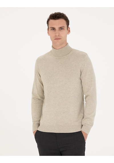 Pierre Cardin Erkek Kum Melanj Triko Kazak 50276162-vr123 Kum Melanj