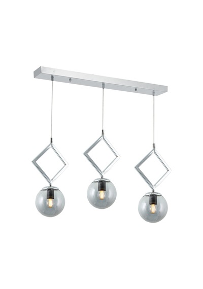 Tt015-3S Kr Tt Aydınlatma Krom Kaplama Füme Camlı 3 Lü Sıralı Avi