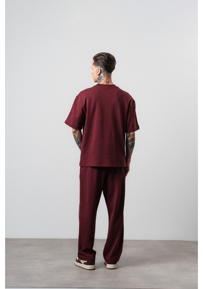 Respire Erkek 07 Şerit Detaylı Regular Fit Eşofman Takımı Bordo