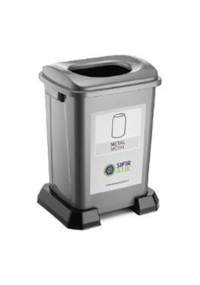 Sıfır Atık Geri Dönüşüm Atık Kovası Metal Atık Kutusu 50 Lt