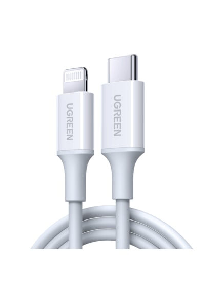 Ugreen 60749 Type-C to Lightning 3A PD MFi Sertifikalı Hızlı Şarj Kablosu 2 Metre Beyaz
