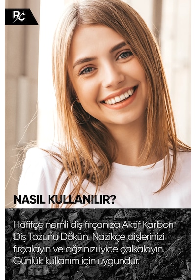 Aktif Karbonlu Diş Beyazlatma Tozu Sigara, Çay & Kahve Lekelerine Karşı Formül