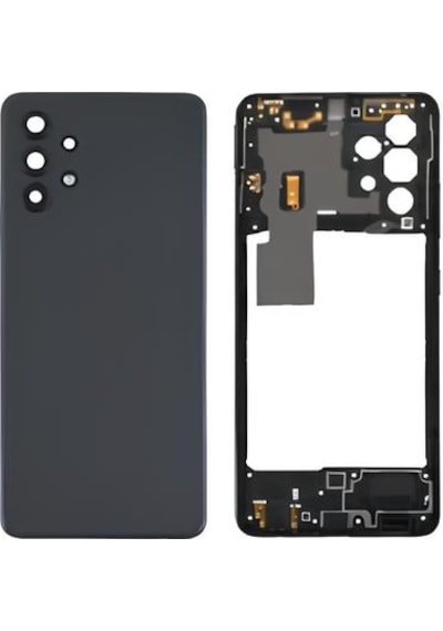 Samsung Galaxy Uyumlu A32 - Sm-a325f Full Kasa Arka Kapak Takım Siyah