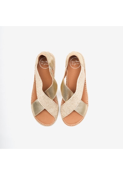 Sandalet Kadın Mar Toni Pons Flat Espadrılle In Suede And Raffıa Platin