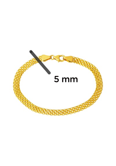 Bilezikci 5 Mm. 14 Ayar Altın Zincir Bileklik Sev9090 Sarı Altın