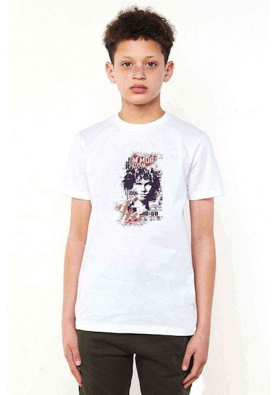Tshirthane Jım Morrıson Club 27 Baskılı Unisex Çocuk Beyaz T-Shirt