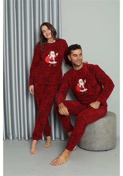 Akbeniz Welsoft Kadın Polar Sevgili Kombini Pijama Takımı 50125 Tek Takım Fiyatıdır - 2xl Kırmızı
