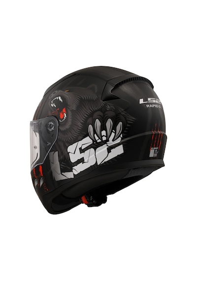 Ls2 Rapid 2 Clawn Kask Mat Siyah - Kırmızı