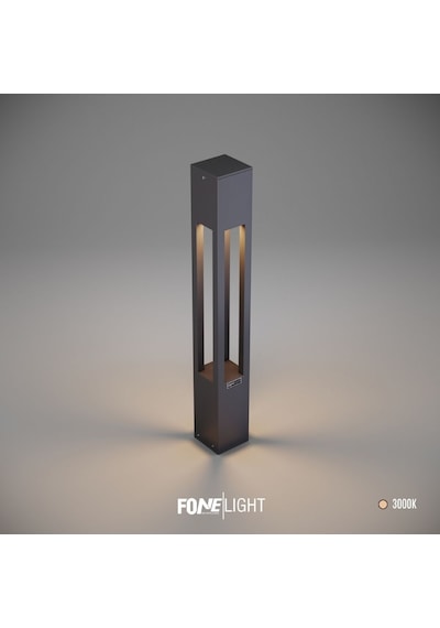 FoneLight AKA 75 cm LED Bahçe Aydınlatma Direği Antrasit Alüminyum IP65 Bollard Peyzaj Yürüyüş Yolu Lambası 9W 3000K