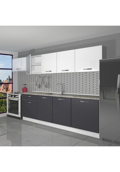 Decoraktiv Smart 280 Mdf Hazır Mutfak Dolabı - Tezgah Dahil - Antrasit Beyaz Antrasit - Beyaz Decoraktiv Smart 280 Mdf Hazır Mutfak Dolabı - Tezgah Dahil - Antrasit Beyaz Antrasit - Beyaz