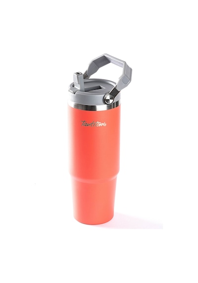 Tnt-8695835420400-gıng V200gp-020-01-pembe Paslanmaz Çelik Tutmalı Pipetli Termos Bardak 900ml