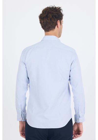 İmza Koyu Lacivert Uzun Kol Sert Yaka Cepsiz Slim Fit Pamuklu Gömlek 1004250225 Koyu Lacivert