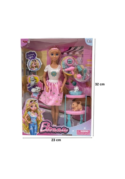 Elonna Hareketli Eklemli Oyuncak Bebek Ve Büyük Aksesuar Seti 30 Cm - Meslekler Serisi Pet Shop