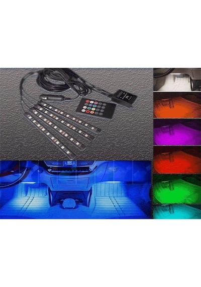 Sese Ve Müziğe Duyarlı Kumandalı App Usb 12 Led Ayak Altı Led
