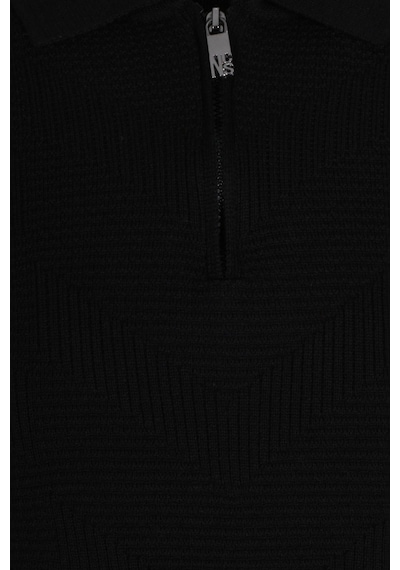 Erkek Polo Yaka Triko Siyah Slim Fit Yarım Fermuarlı Balık Sırt Desenli Pamuklu Kazak Ncs Jeans 3006-siyah Siyah Erkek Polo Yaka Triko Siyah Slim Fit Yarım Fermuarlı Balık Sırt Desenli Pamuklu Kazak Ncs Jeans 3006-siyah Siyah