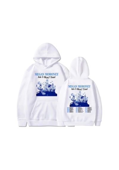 Tarzsokak Beyaz Unisex Ben Tamam Tur Megan Moroney Baskı Sudaderas Hombre Erkekgiysil