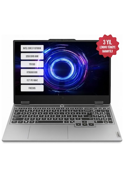 Lenovo LOQ 17IRX10 83JH009UTR i7-13700HX 32 GB 1 TB SSD RTX5060 17.3" Free Dos Dizüstü Bilgisayar