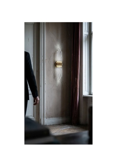 Bhbackhome Aura Medium 39 Cm Modern Tasarım Led Aplik - Duvar Lambası - Gold - Beyaz Led Gold Beyaz Led