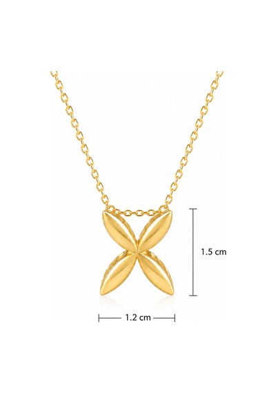 14 Ayar Clematis Tasarım Altın Kolye Sarı