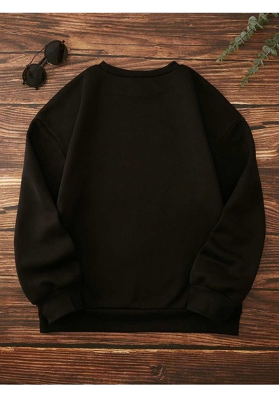 Uyguntarz Unisex Beautıful Soul Tasarım Basklı Bisiklet Yaka Sweatshirt siyah