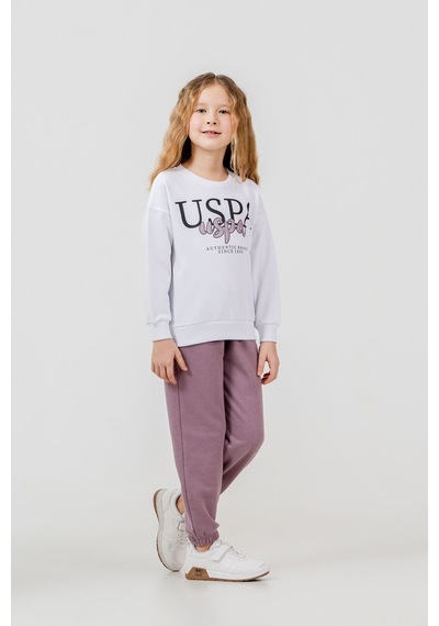 U.S. Polo Assn. Kız Çocuk Nakışlı Beyaz Uzun Kol Eşofman Takımı Us2700-c-v1 Us2700-c-v1