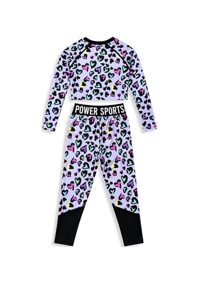Kız Çocuk Spor Takımı Leopar Desen – Crop Üst ve Sporcu Tayt (6-11 Yaş)