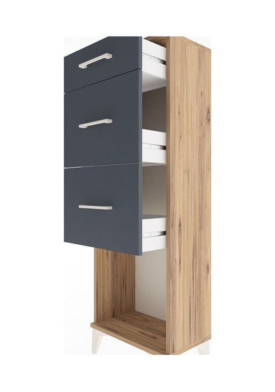 Arges Dolap 3 Çekmeceli 44x30x134 Çam-antrasit Atlas Çam