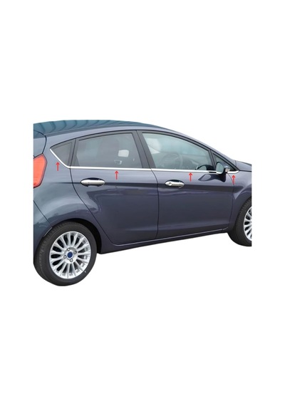 Ebal Otomotiv Ford Fiesta Cam Çıtası 8 Parça Krom 2009 - 2017 PASLANMAZ ÇELİK